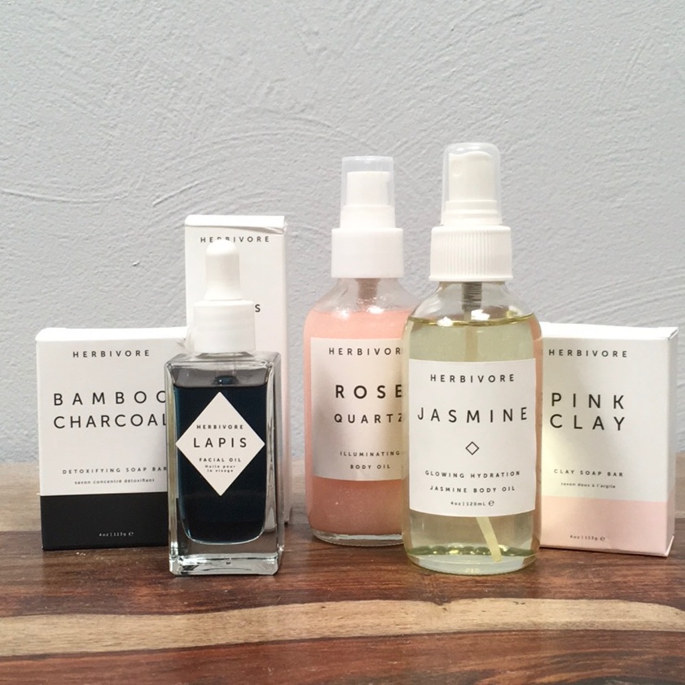 Herbivore Bundle. Lapis, body oil, and soaps.